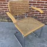 Cesca model design chair with armrests chrome version