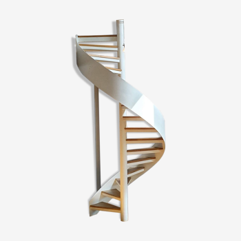 Staircase helical design wood & white