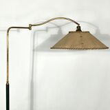 Arredoluce Monza, vintage brass and leather floor lamp. 40s