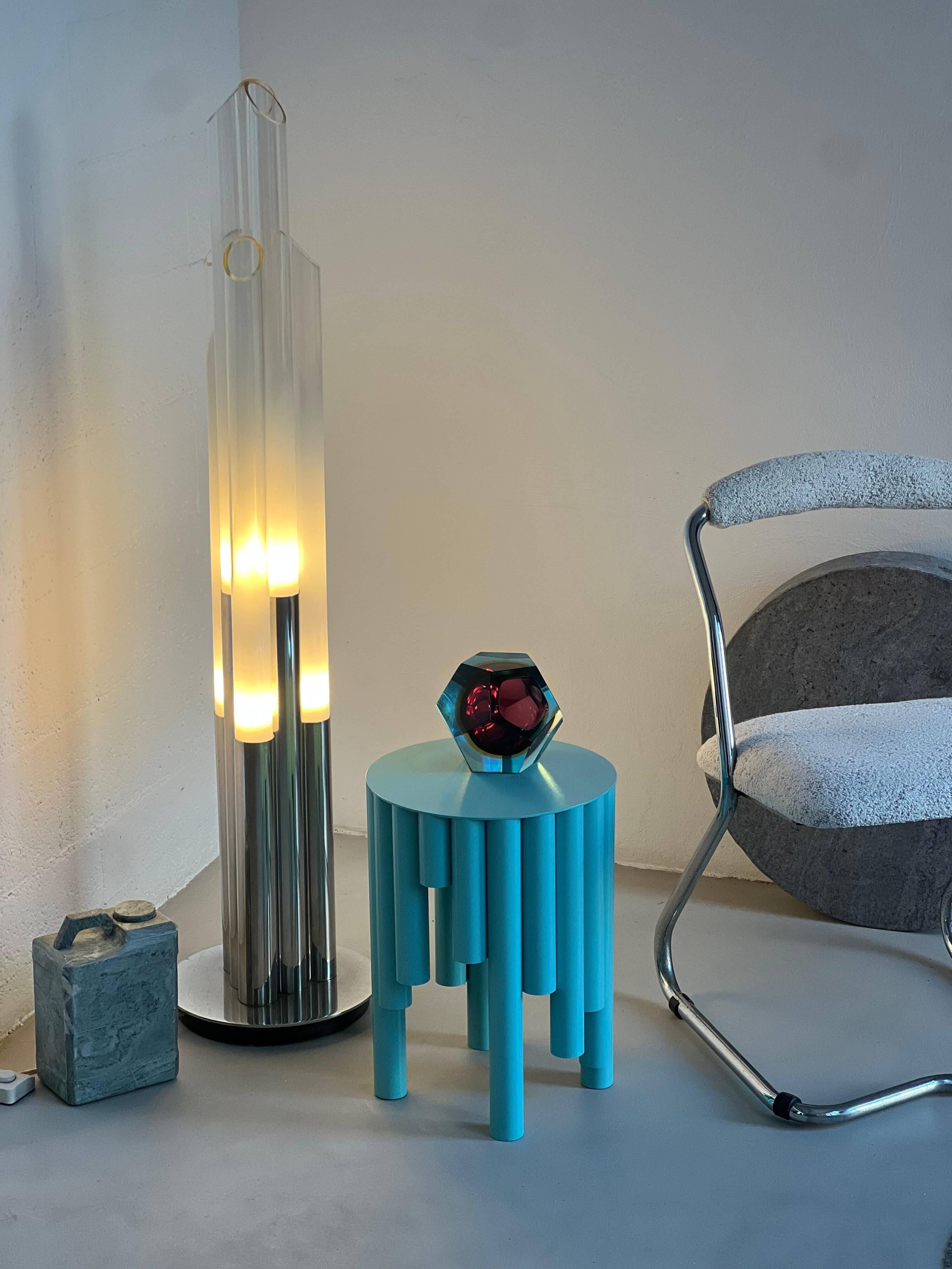 Vintage 1960s Nason, Mazzega, Murano Glass and Metal floor lamp