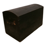 Large travel trunk in blackened wood