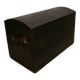 Large travel trunk in blackened wood