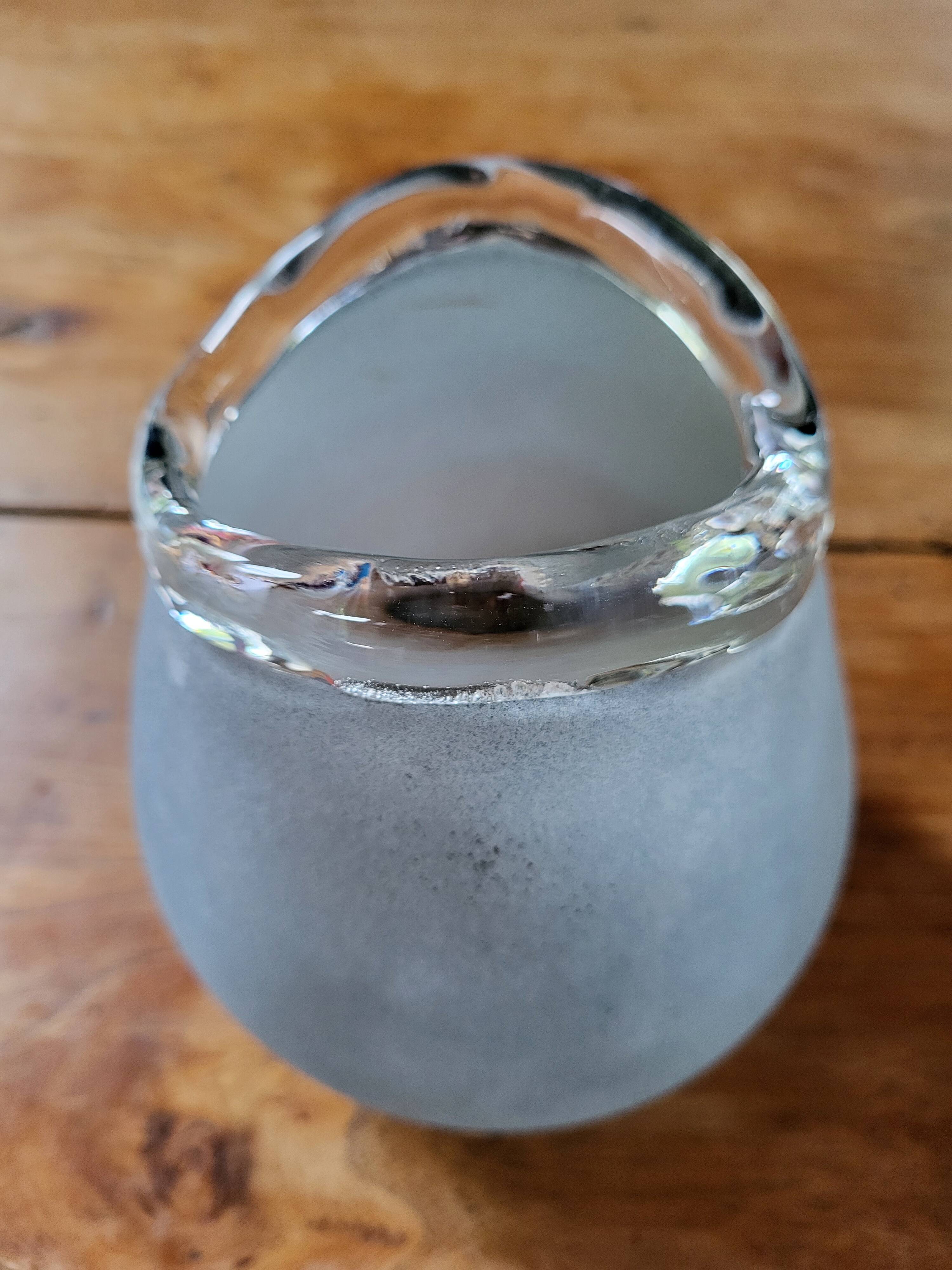 Biomorphic vase Murano granite gray glass paste