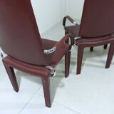 Chaises Arcadia en cuir Arper Italie années 1980, set de 4