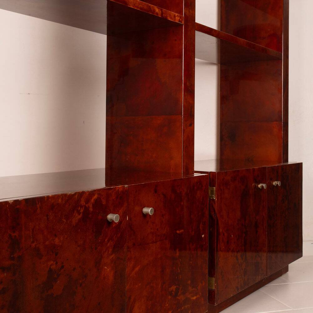 Parchment bookcase by Aldo Tura for Tura Milano 1960