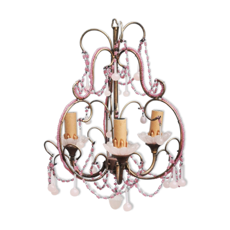 Pink opaline chandelier