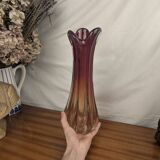 Large Soliflore Vase, Murano Art Deco Glass in the Style of Flavio Poli