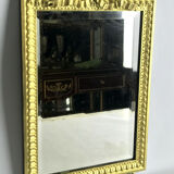 Old gilded bronze mirror in Louis XVI style with beveled mirror 37x23,5cm