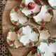 Antique barbotine service with Choisy le Roi apple decorations