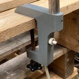 Workshop lamp on ringed metal hose