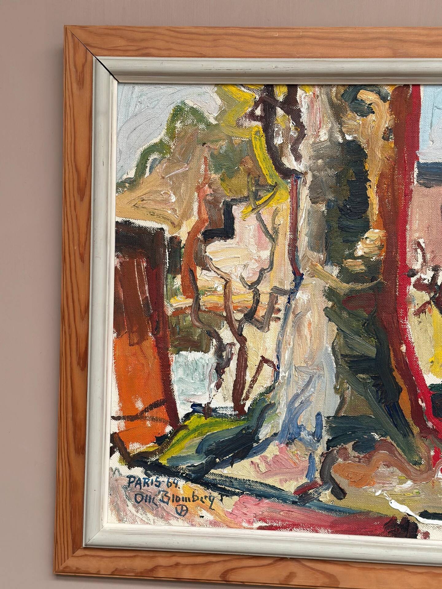 Original Swedish Oil On Panel – Paris (1964) – Olle Blomberg