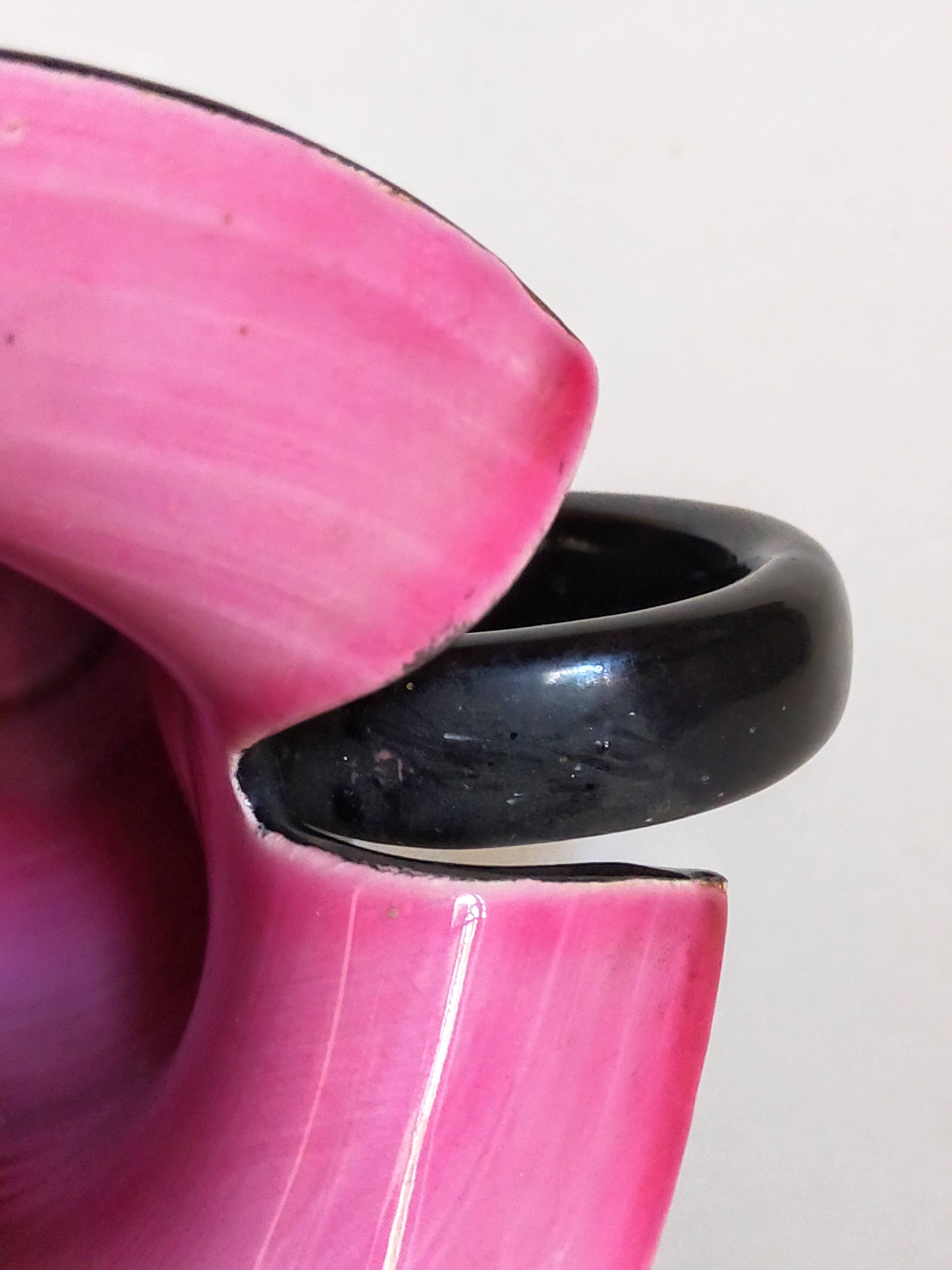 Bicolor pitcher of the Norman Potteries of Louviers 50s