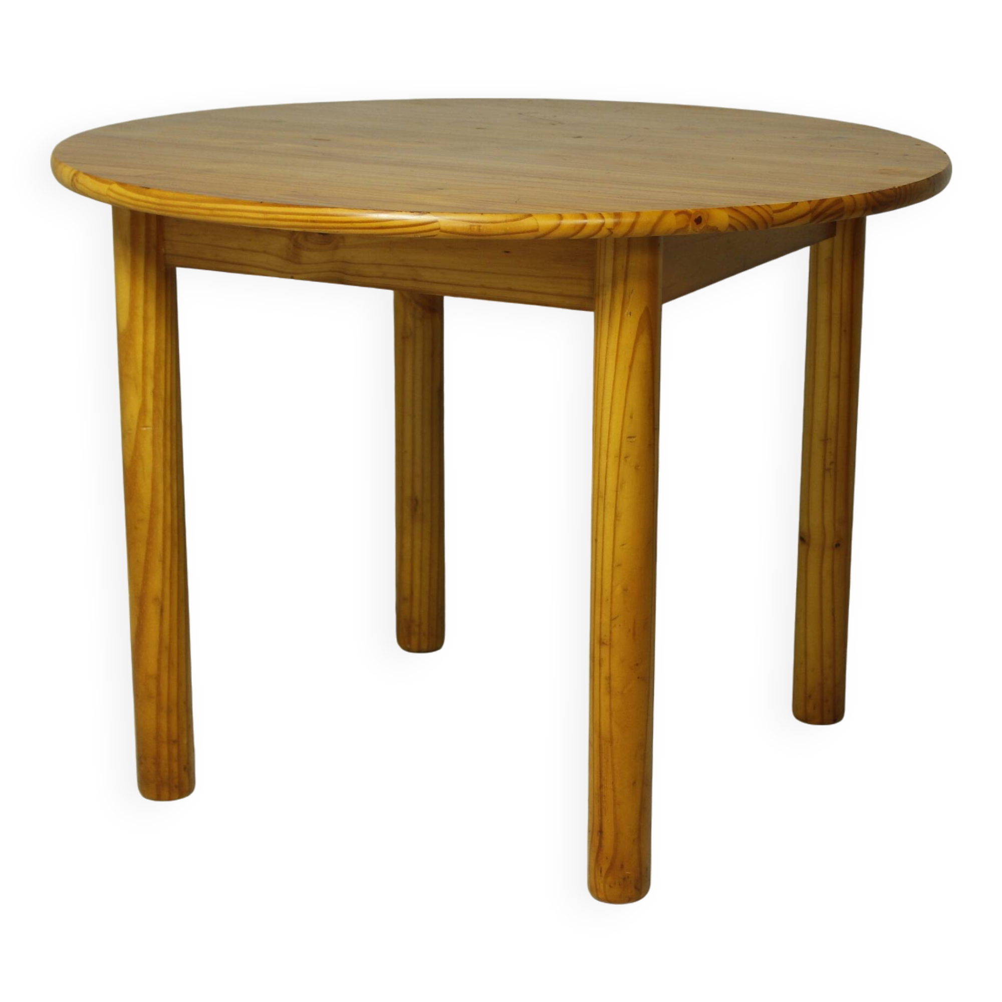 Scandinavian Round Pine Dining Table, 1970s