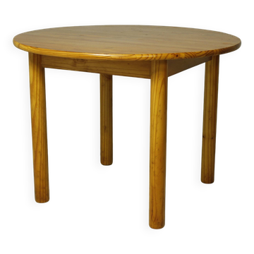 Table à manger ronde scandinave en pin, années 1970