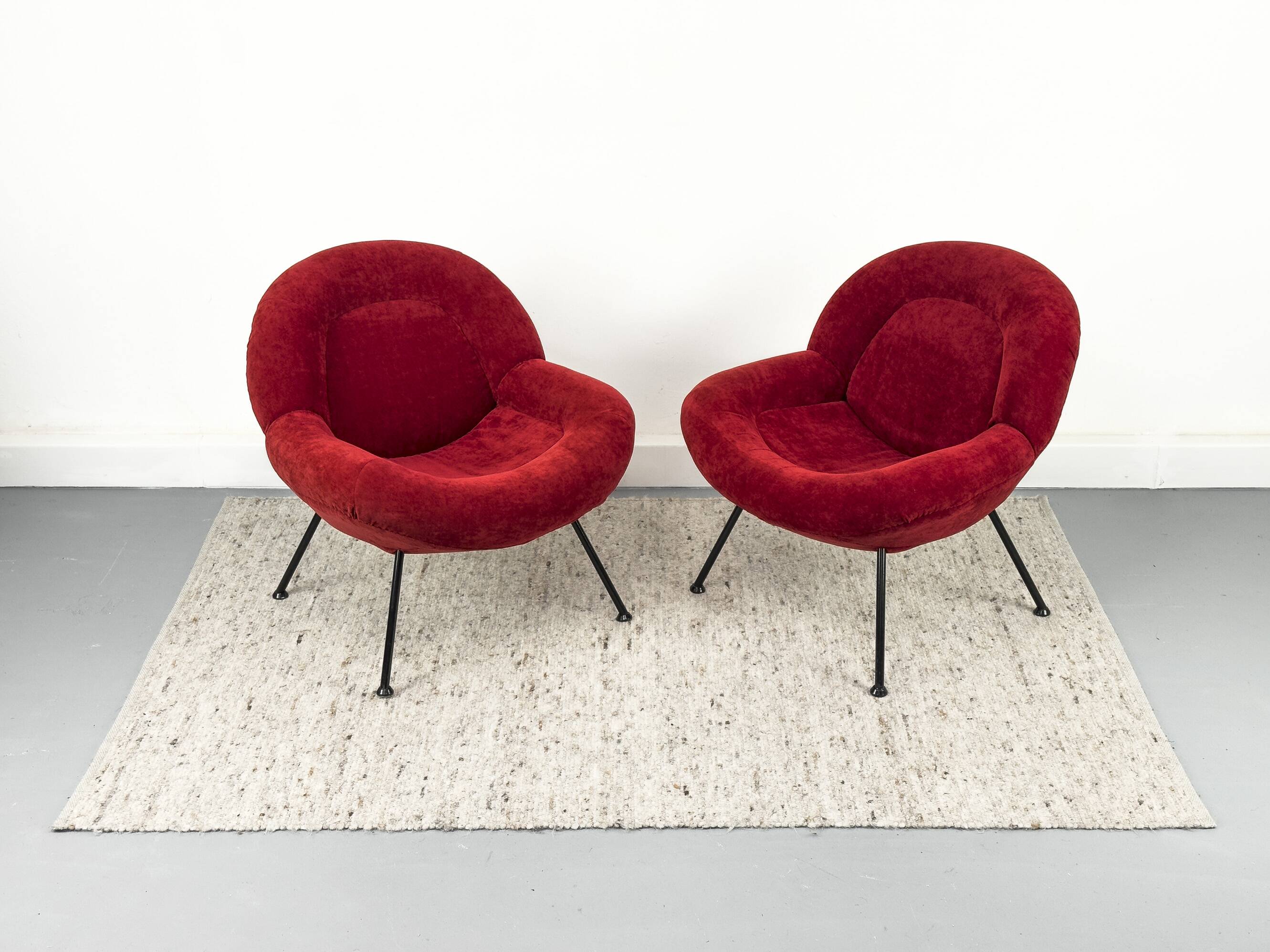 Red Lounge Chairs by Fritz Neth for Correcta, 1950s, Set of 2
