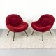Chaises longues rouges par Fritz Neth pour Correcta, années 1950, ensemble de 2
