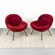 Red loungers by Fritz Neth for Correcta, 1950s, set of 2