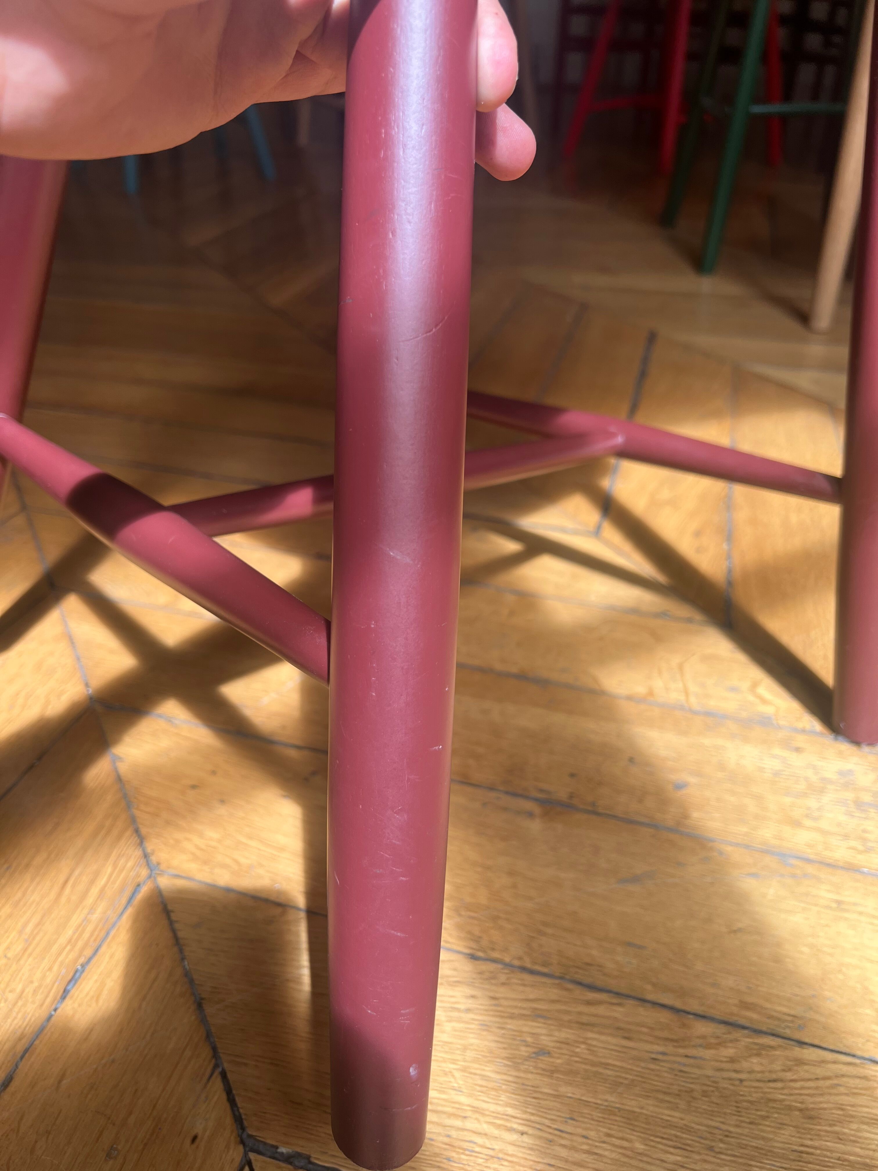 Wooden chair, FDB Mobler J46 burgundy