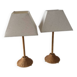 Pair of wicker table lamps from the 60s