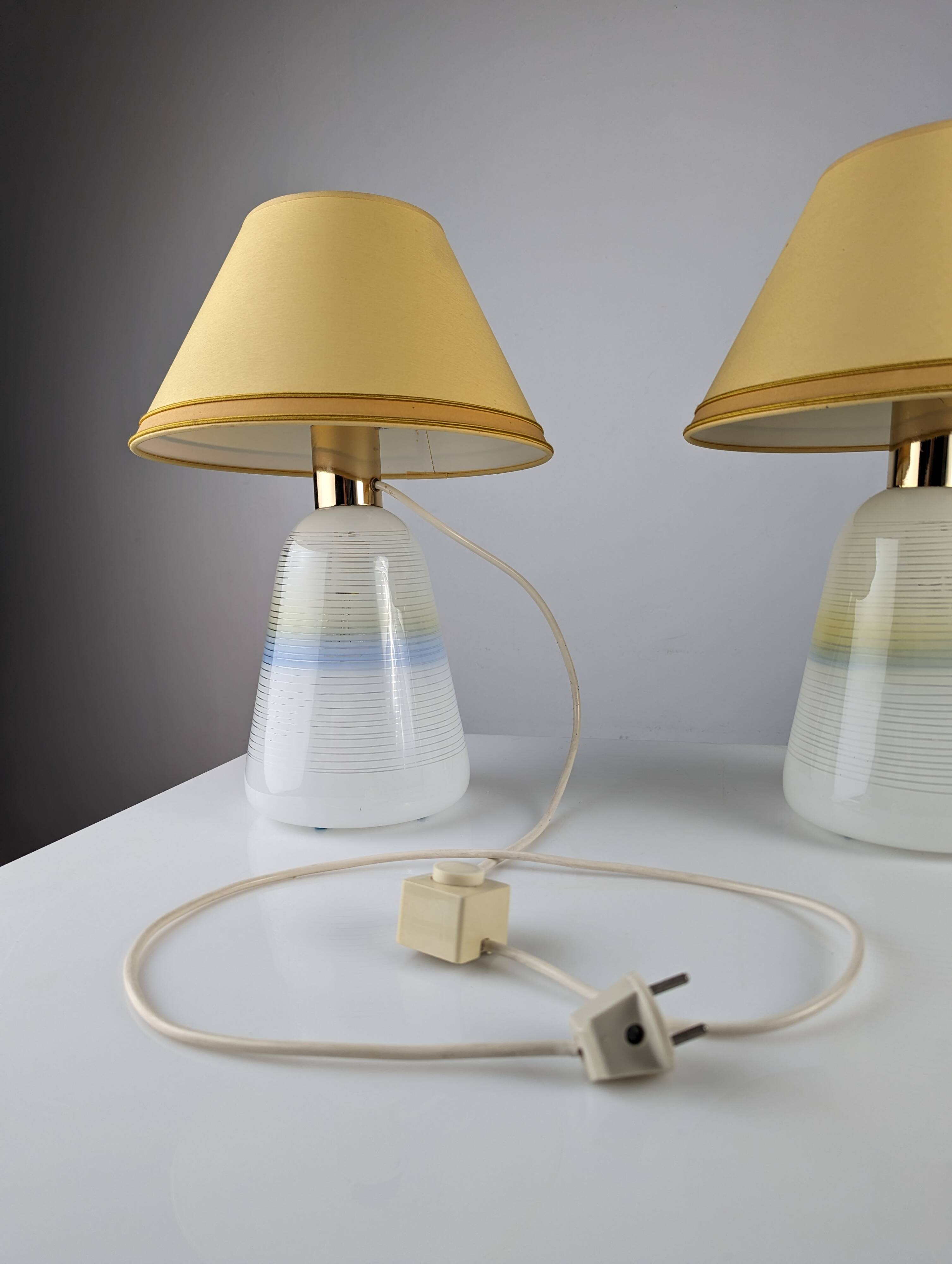 Pair of Italian glass lamps 1970s