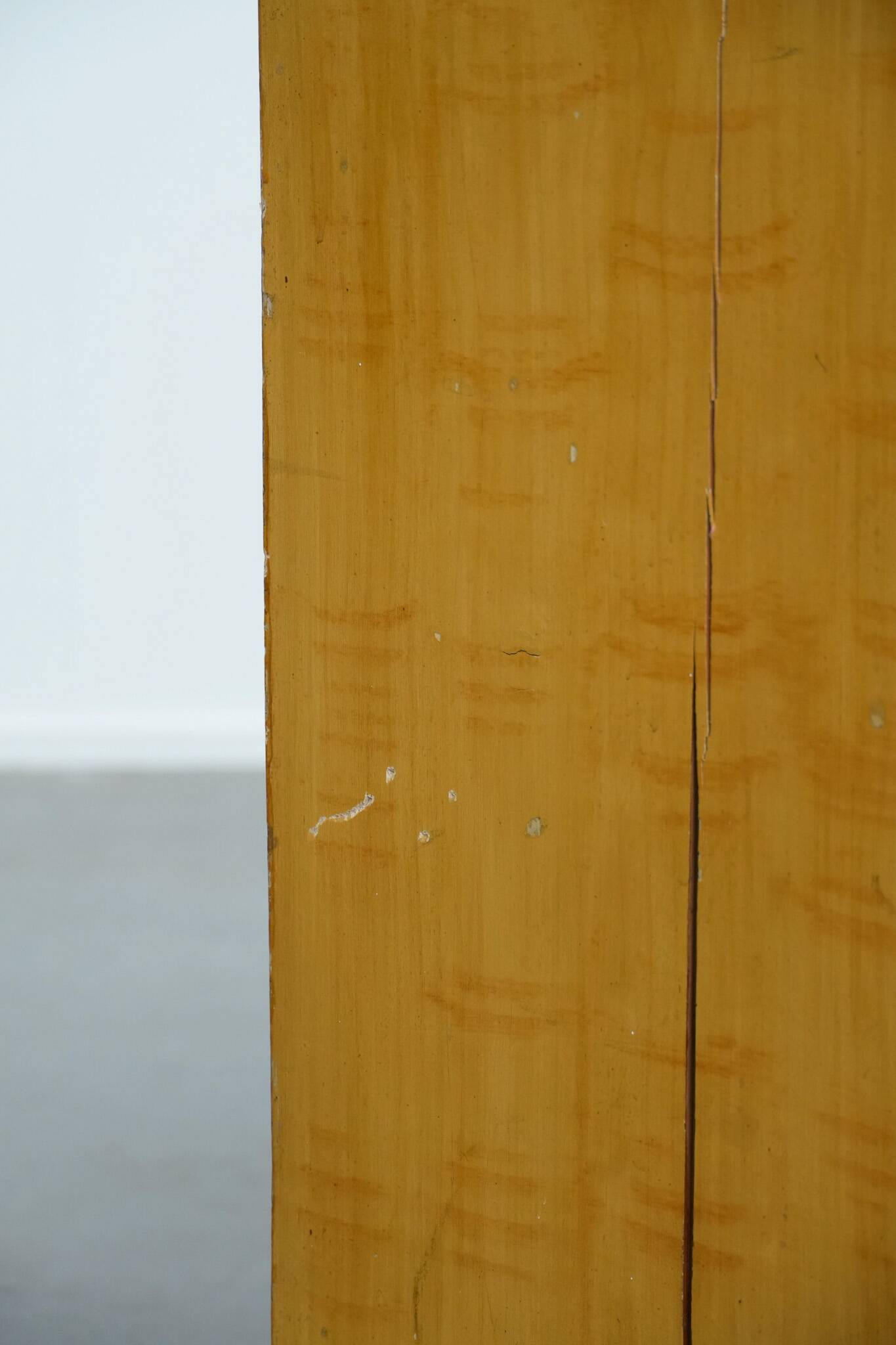 Antique wooden 1-door hallway/nightstand with a light marble top