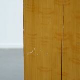 Antique wooden 1-door hallway/nightstand with a light marble top