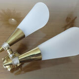 Double wall lamp in perspex and gold metal 50s 60s