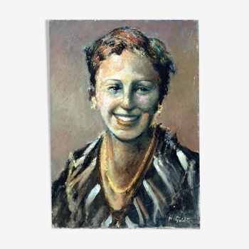 Portrait painting of a woman 1960 by H.Golstein