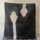 Ancient Berber rug in ecru and black violet, 100% pure virgin wool.