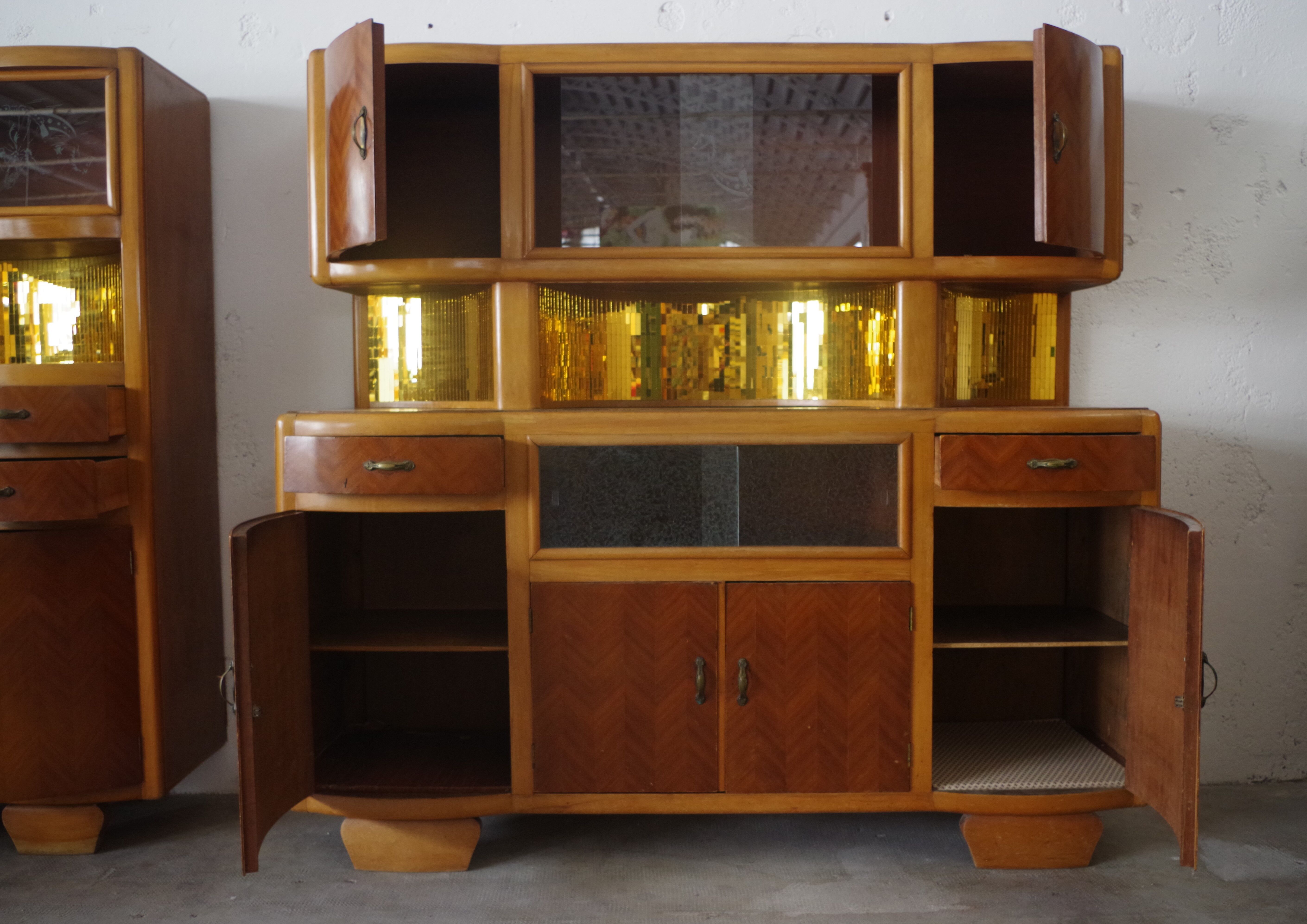 China buffets en Beech, 1950s, Set of 2