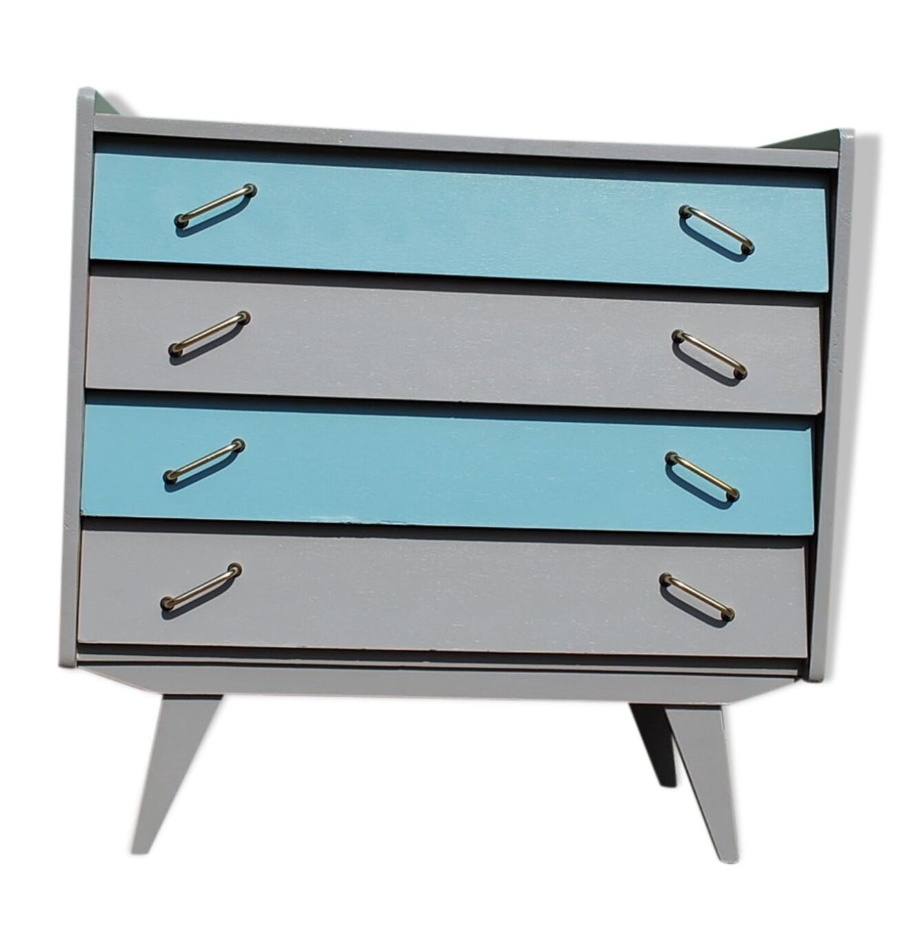Renovated blue vintage chest of drawers