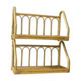 Two rattan wall shelves