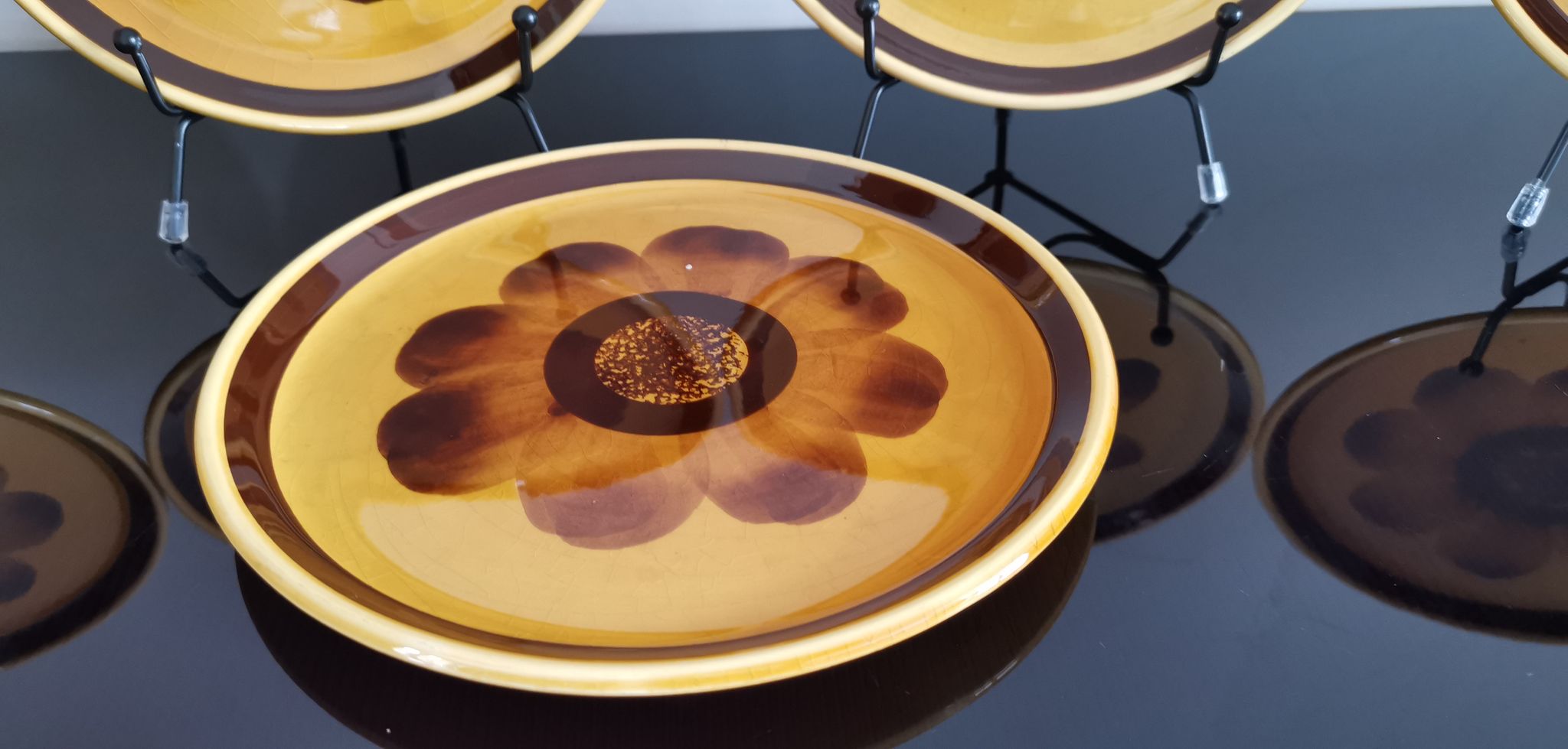 5 dessert plates in vintage ceramic Sarreguemines "Rimini"