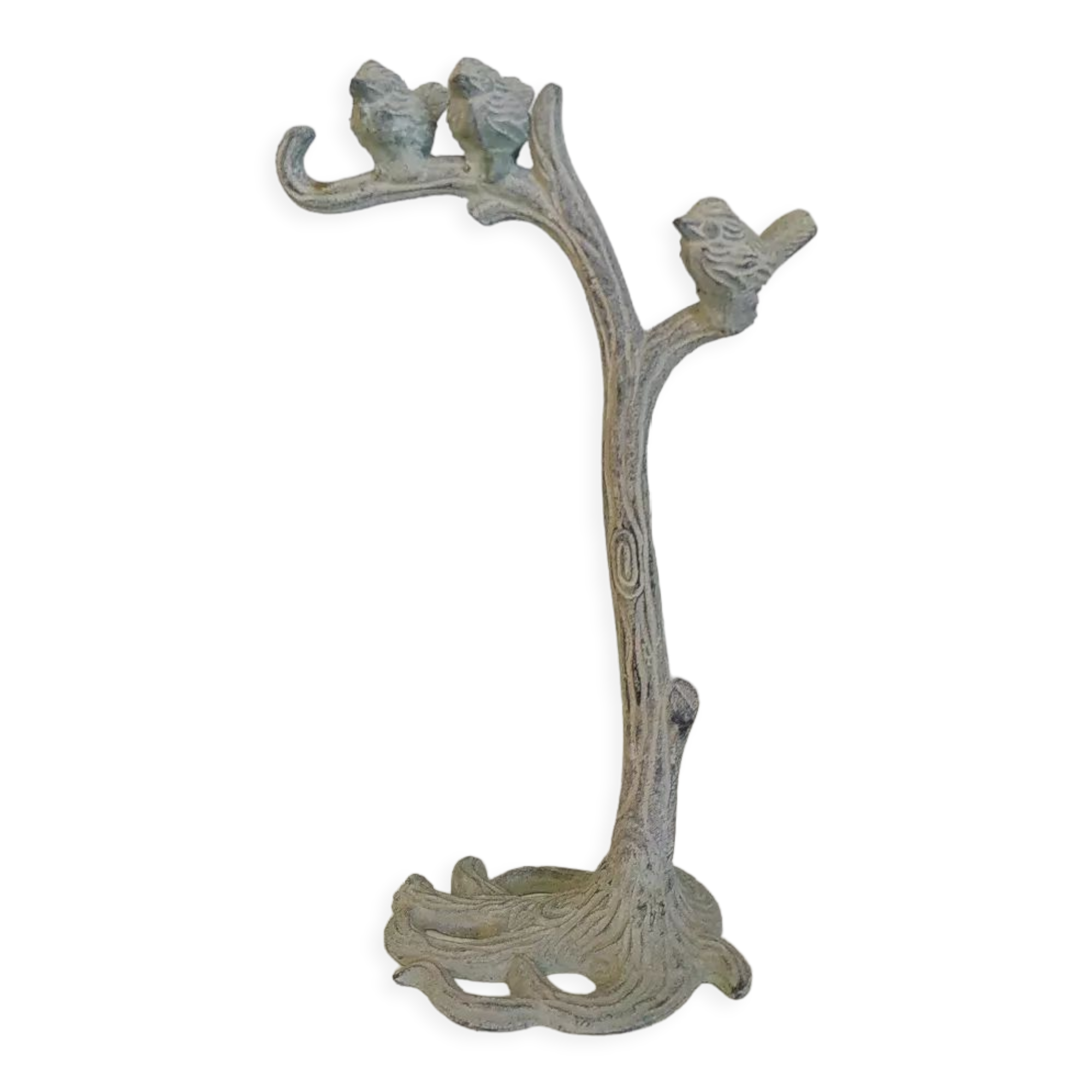 Verdigris metal jewelry stand