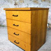 Vintage low storage cabinet blond oak Circa 60