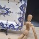 Antique Sarreguemines earthenware dish, Cluny model, 19th century