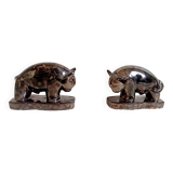 Pair of bookends 1960s Stylised Bull