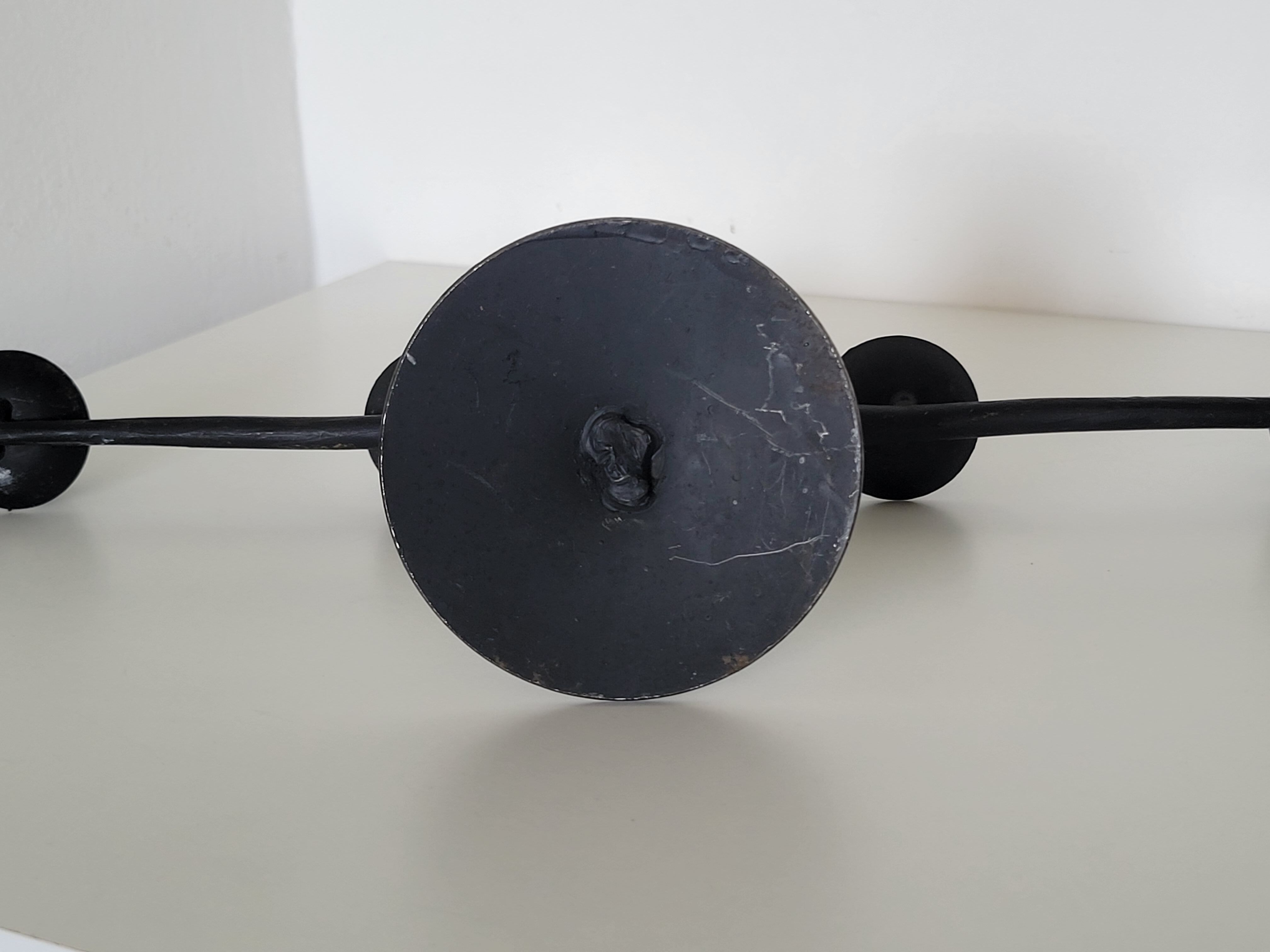 Brutalist candlestick candlestick with 4 metal branches