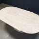 Vintage oval travertine dining table, 1970s