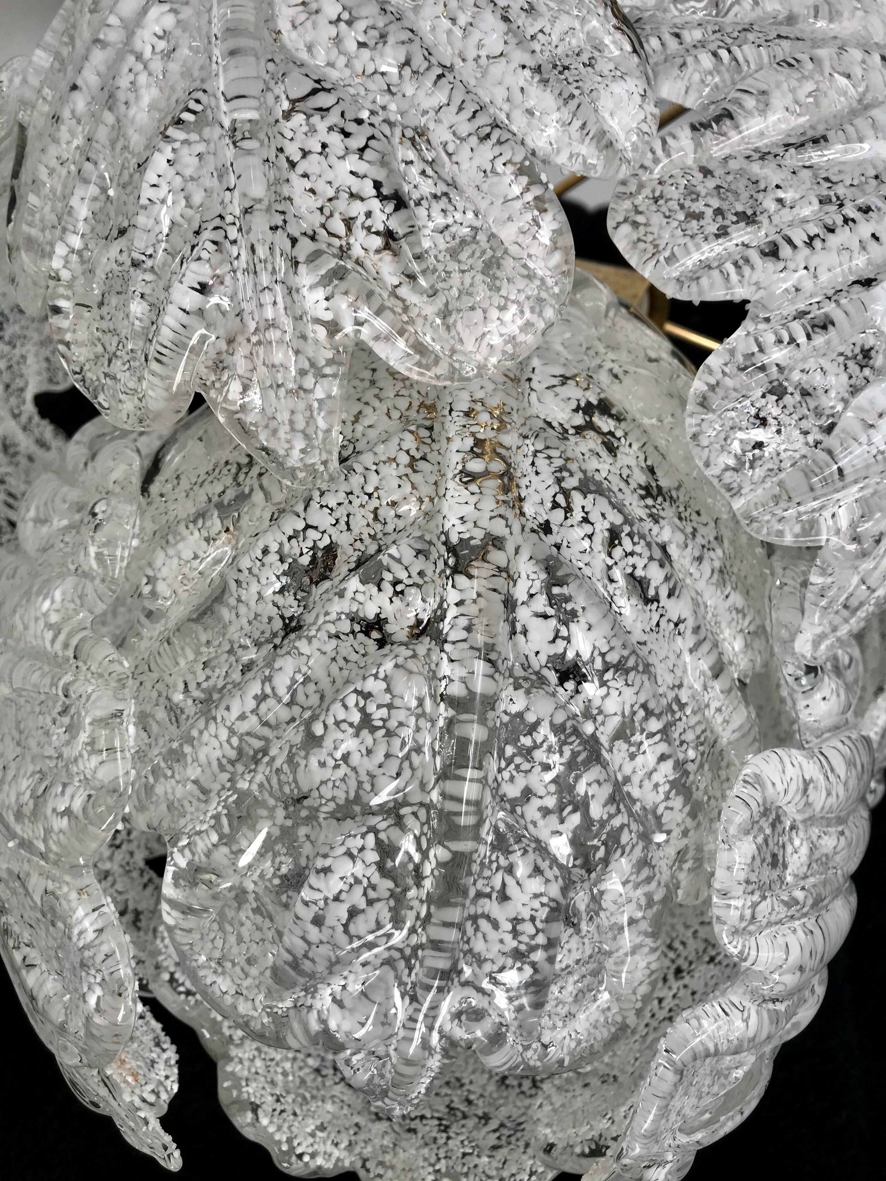 Lustre Mazzega en feuille ice frost