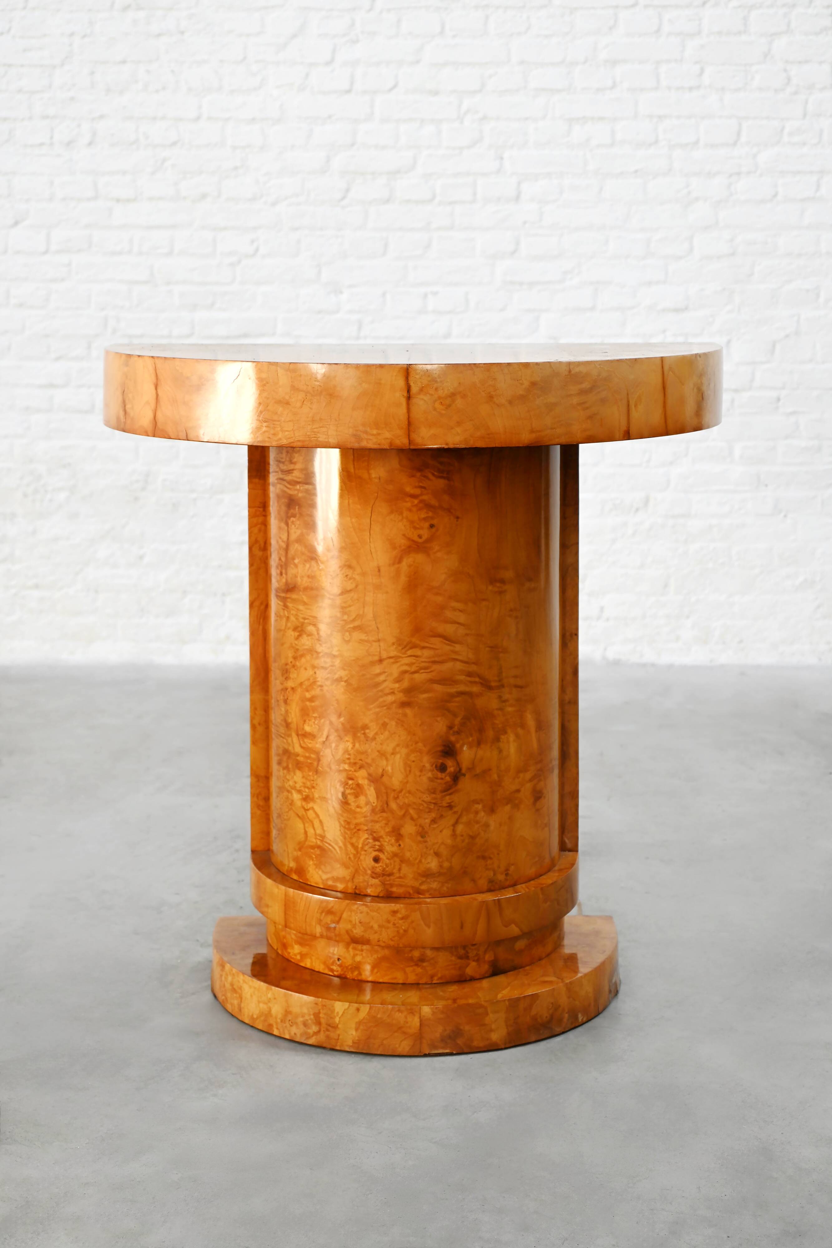 Art Deco Console in Burl Wood, France, 1930s