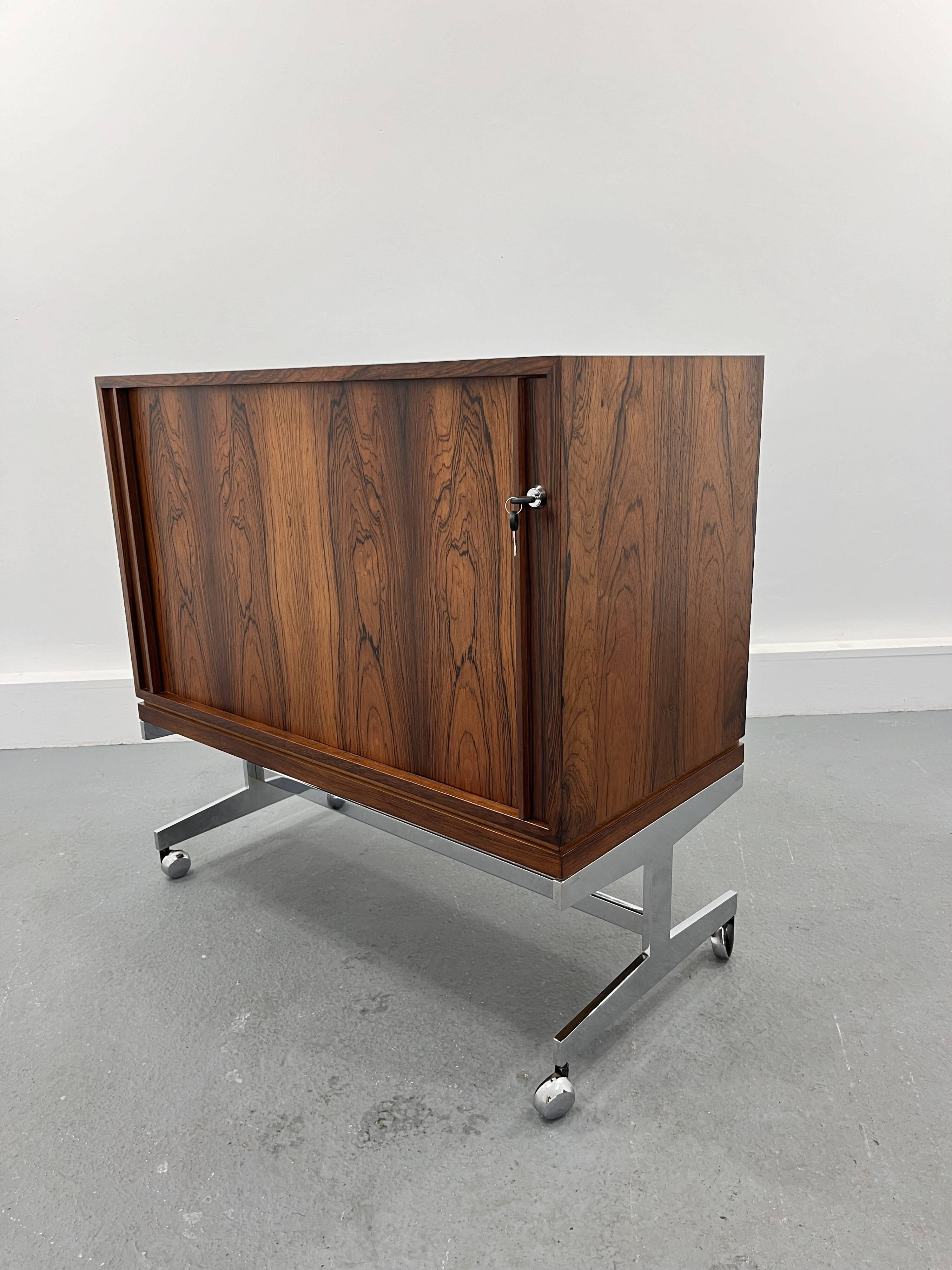 Meuble mobile vintage en bois, 1970s