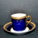 Limoges DC cobalt blue and gold porcelain litron coffee cup