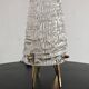 Lampe de table MCM "2/2" par JT. Kalmar en verre texturé et socle en laiton