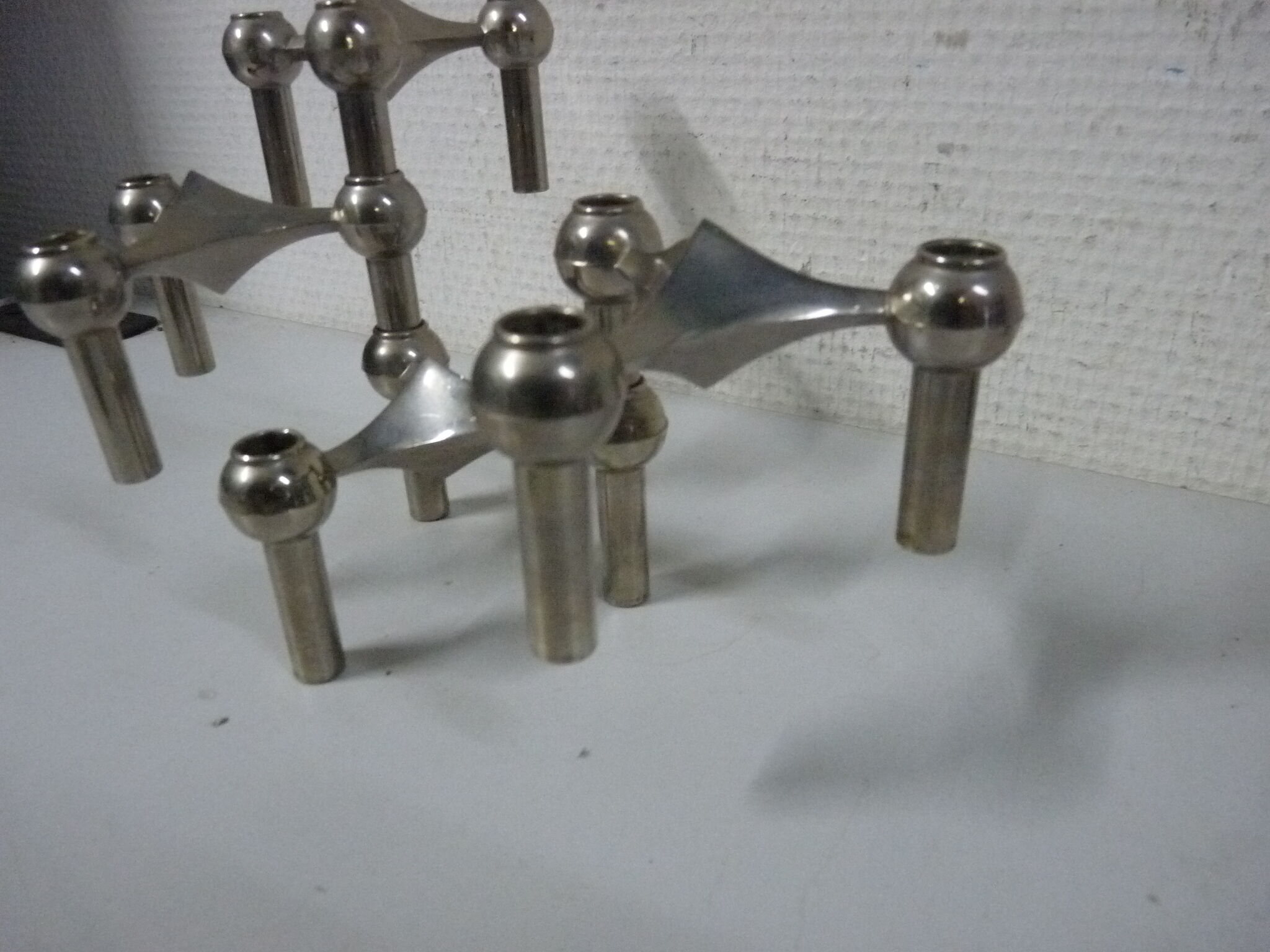 Lot of 4 chrome Nagel candlesticks