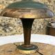 Vintage brass & green metal lamp - mushroom / Art Deco