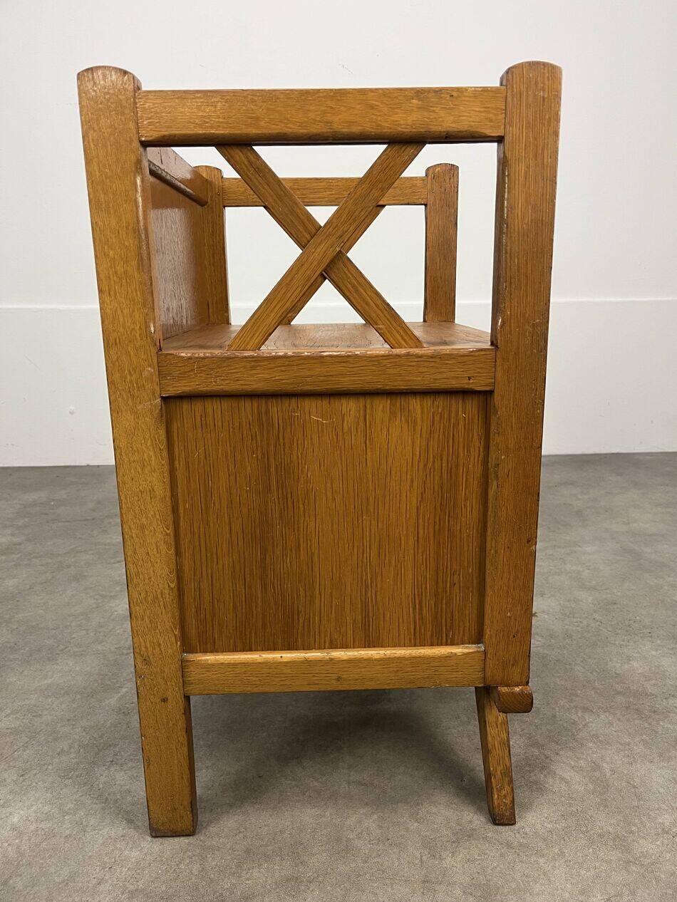 Table de chevet croisillons bois années 50