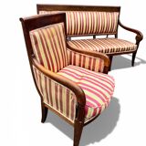 Antique Empire-style salon, 3 pieces. Original upholstery.