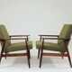 Pair de fauteuils scandinave mid century bouclette verte