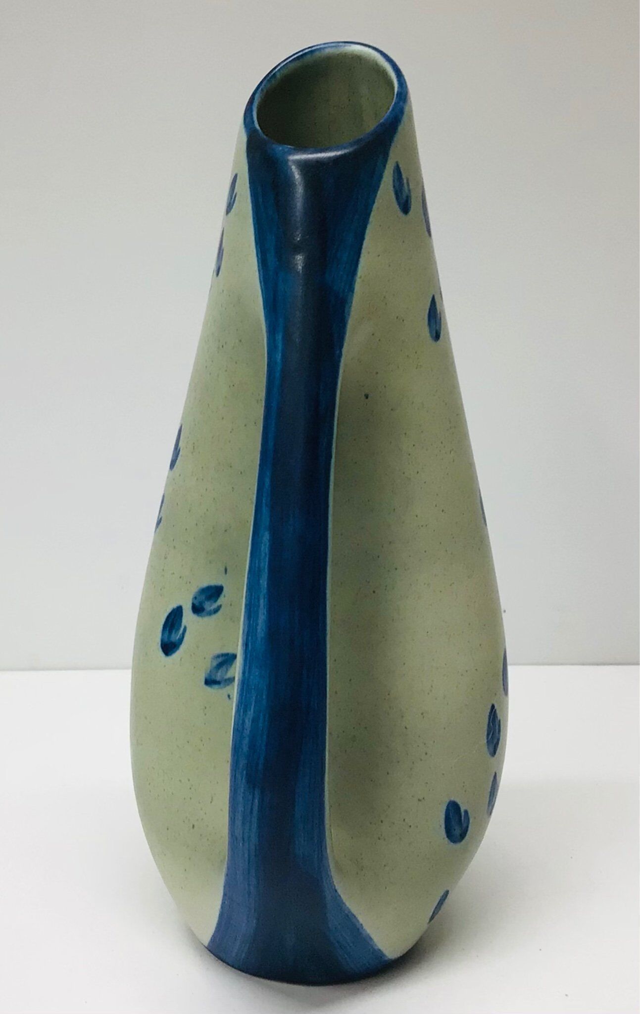 Vintage ceramic pitcher blue by Einar Johansen Soholm 1960 Denmark